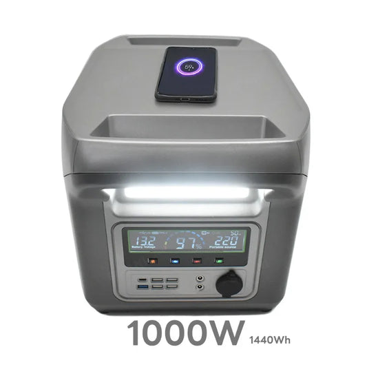1000W Portable Power Station 220V AC Output, Large Capacity 1000Wh, for Live Streaming Camping Vending Emergency