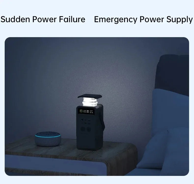 60000mAh 200W 192Wh Camping Power Station Power Bank LiFePo4 Portable Charger Battery Outdoor Solar Generator USB Port Supply