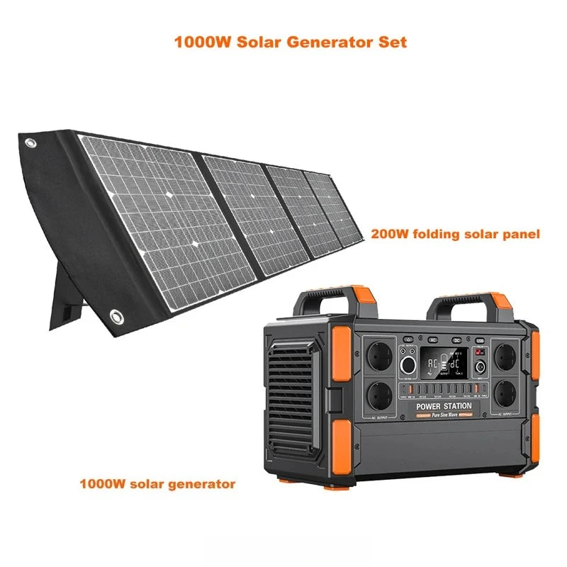 1000W Portable Power Station 1048Wh, 220V All In One Lithium Battery Generator for RV Camping Home Emergency Mobile Power Supply
