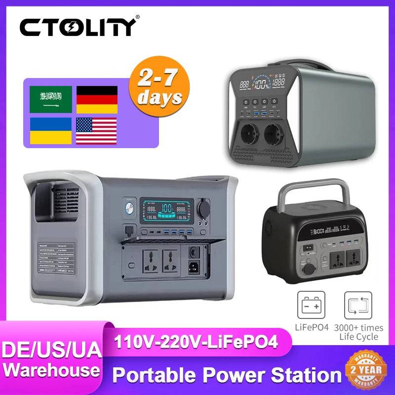 2400W 1800W 500W Portable Power Station 1024wh 345wh Lifepo4 Battery Powerful Power Bank Solar Generator Emergency Power Supply