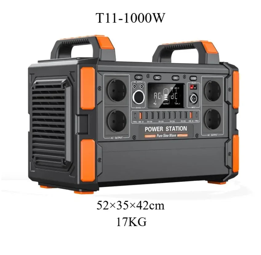 1000W Portable Power Station 1048Wh, 220V All In One Lithium Battery Generator for RV Camping Home Emergency Mobile Power Supply